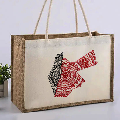 Watan Wahed Burlap jute tote bag